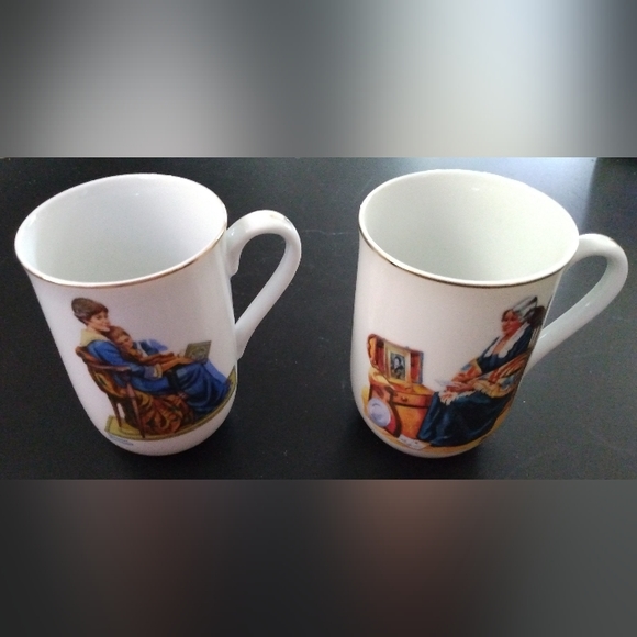 VGC 1983  Vintage Norman Rockwell Pair of Mugs - Picture 2 of 9
